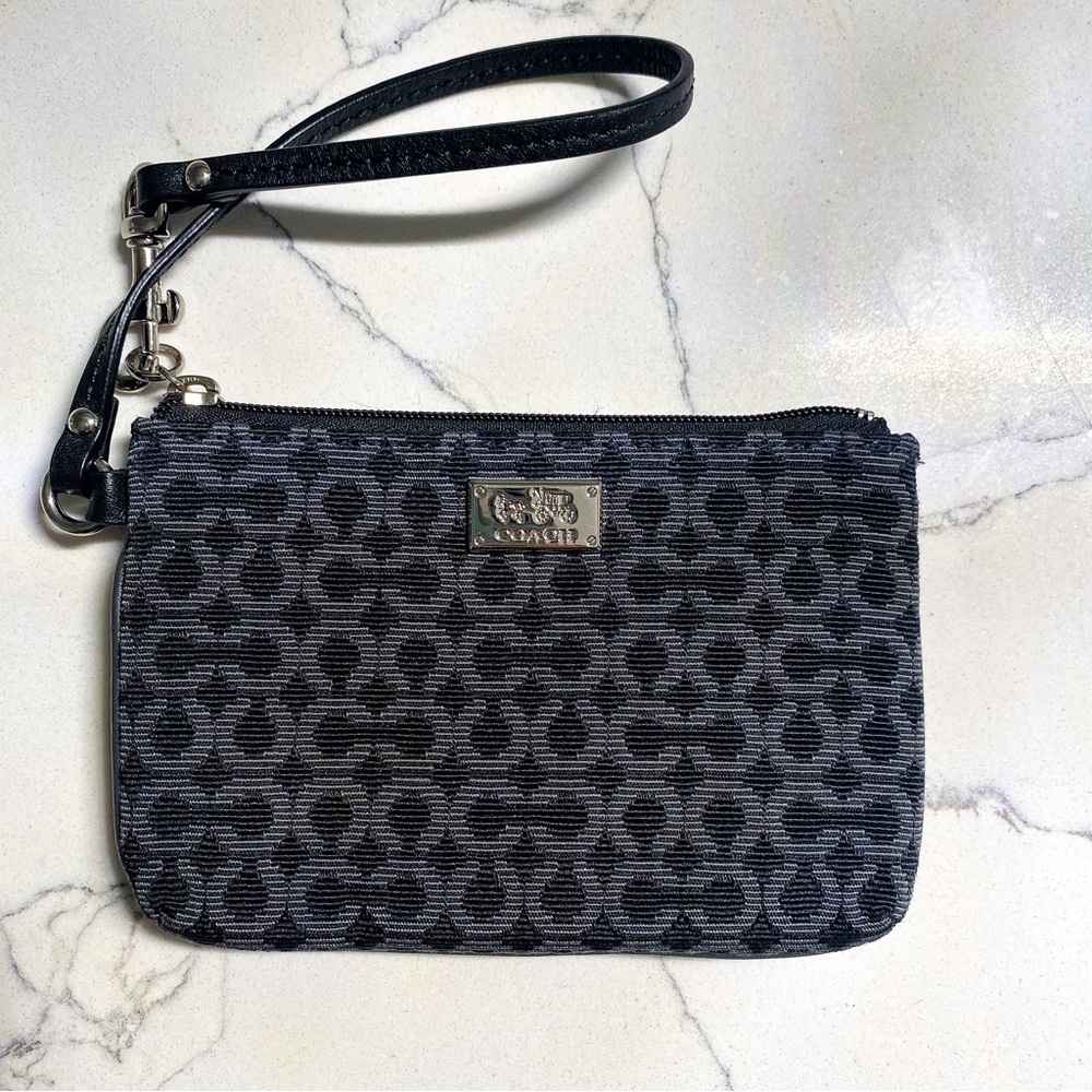 Coach Wristlet / Clutch Black Monogram